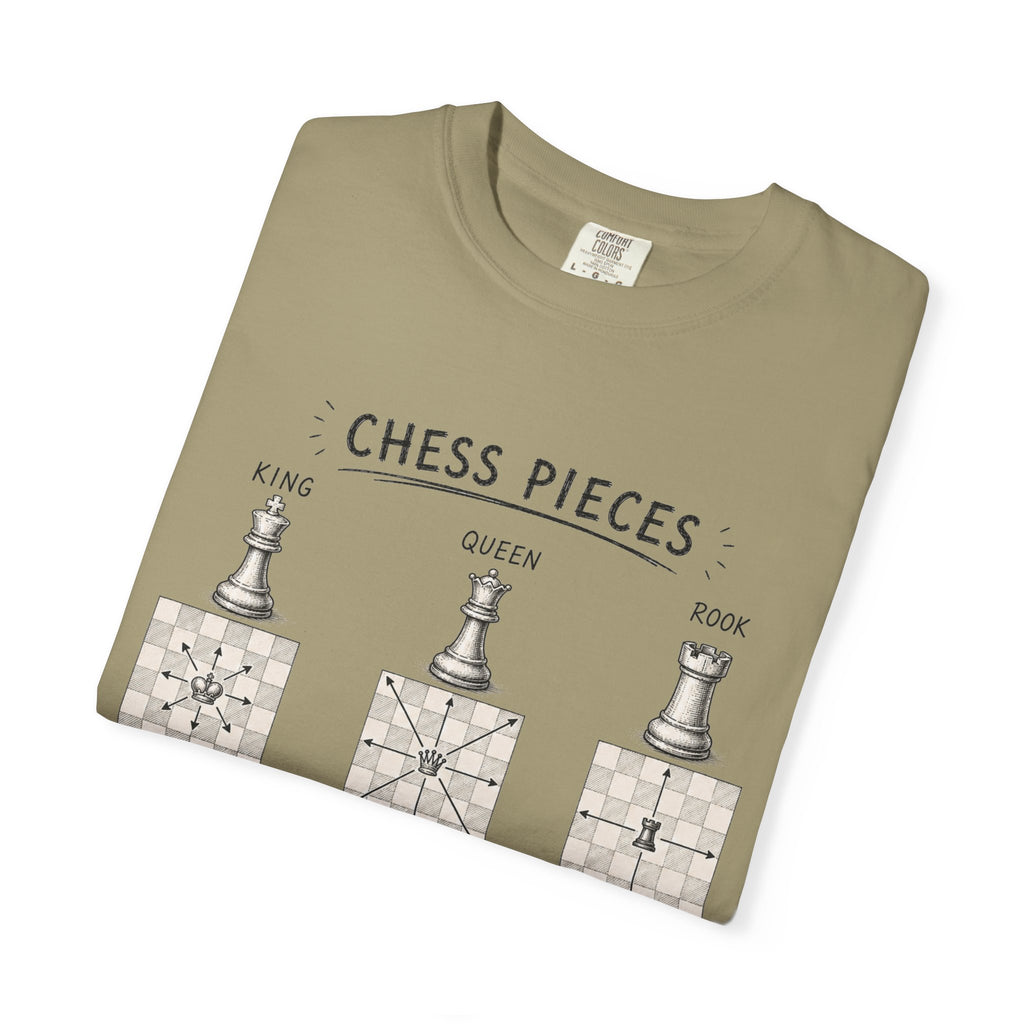 Chess Pieces Illustrated T-Shirt — Vintage Diagram Tee for Players & Fans