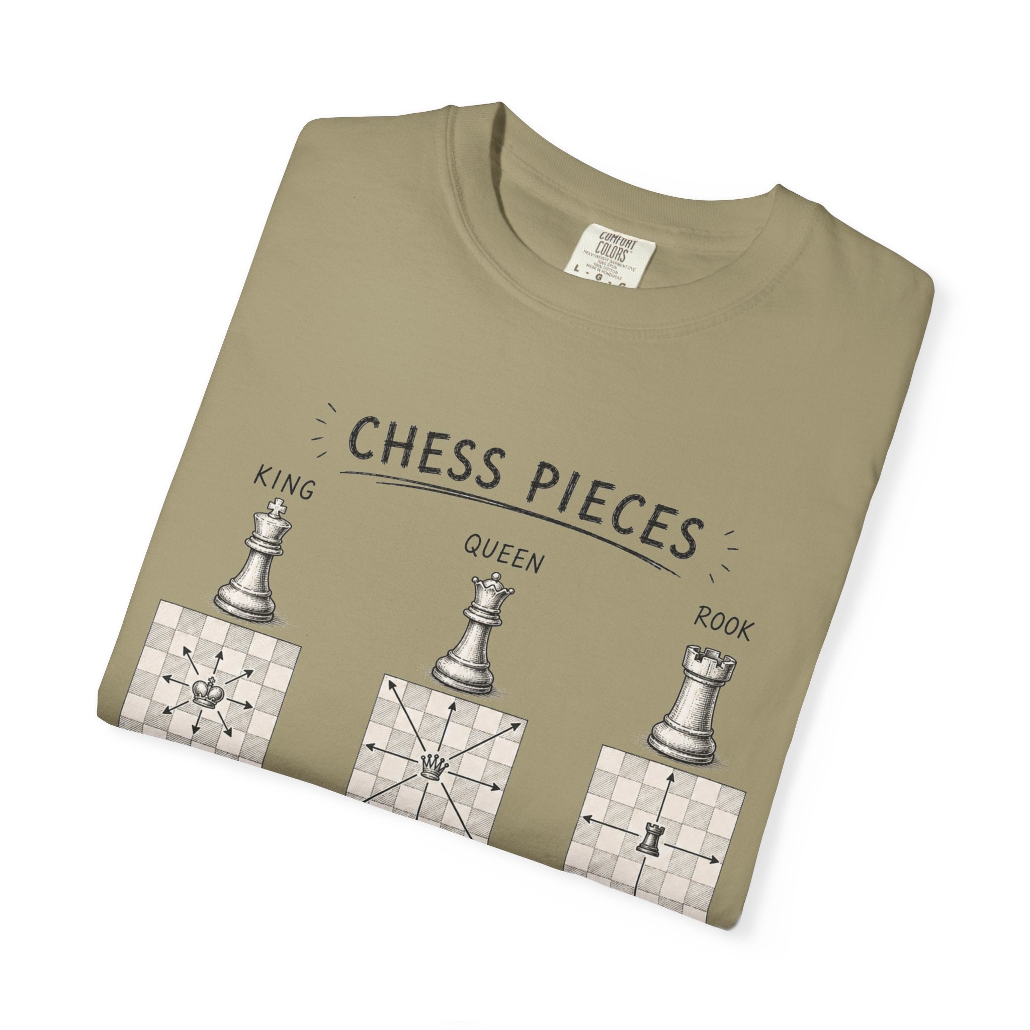 Chess Pieces Illustrated T-Shirt — Vintage Diagram Tee for Players & Fans