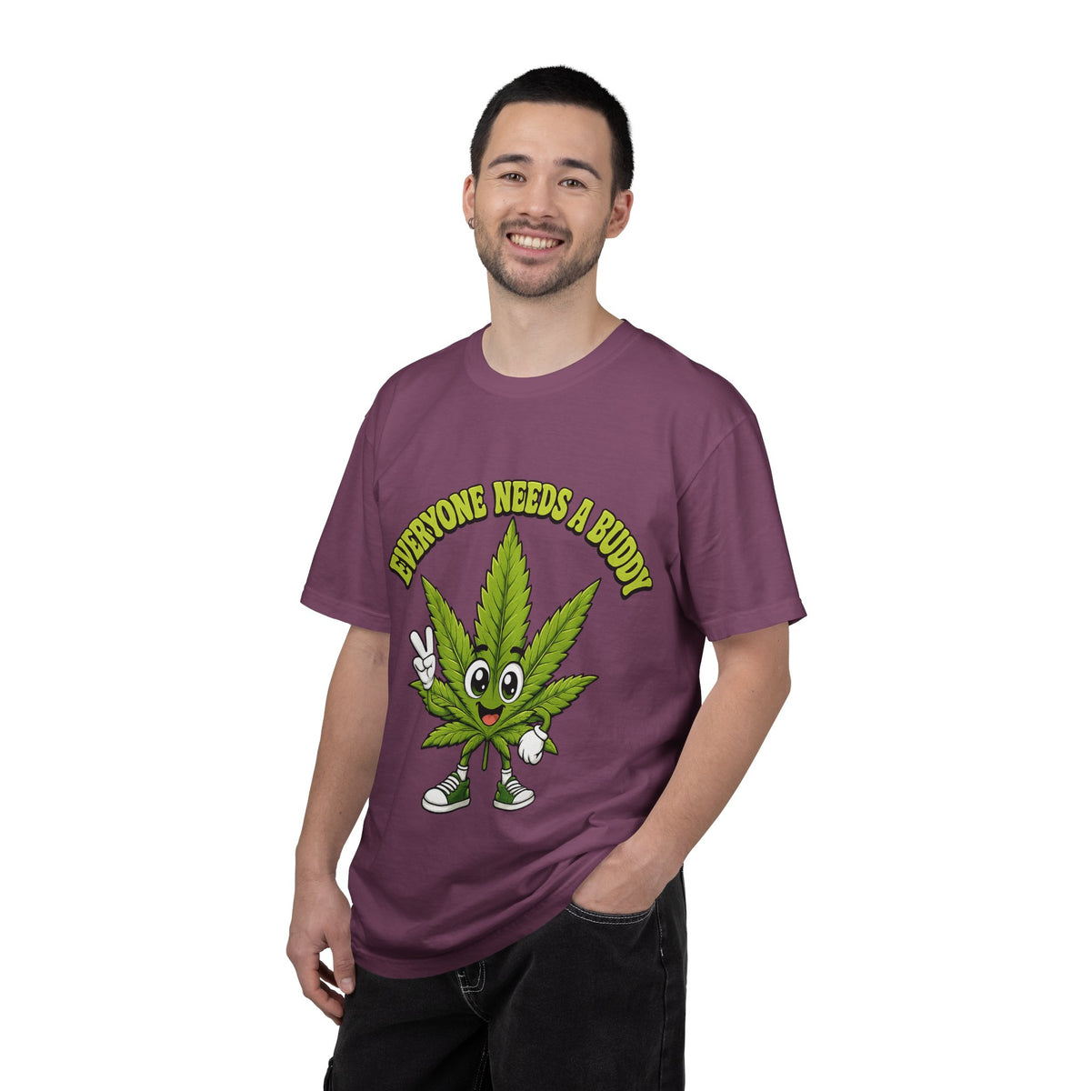 Everyone Needs a Buddy T-Shirt — Friendly Cannabis Leaf Graphic Tee