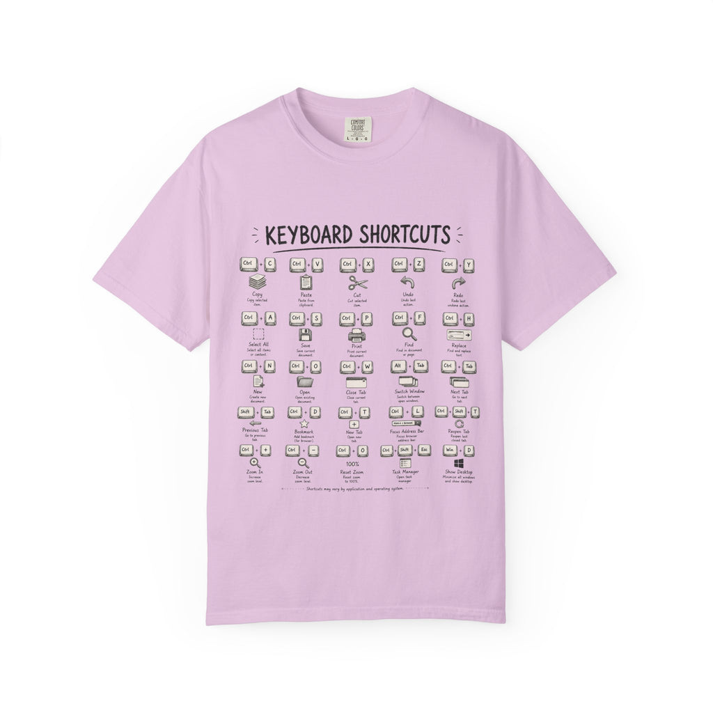 Keyboard Shortcuts T-Shirt — Programmer Tech Cheat Sheet Tee