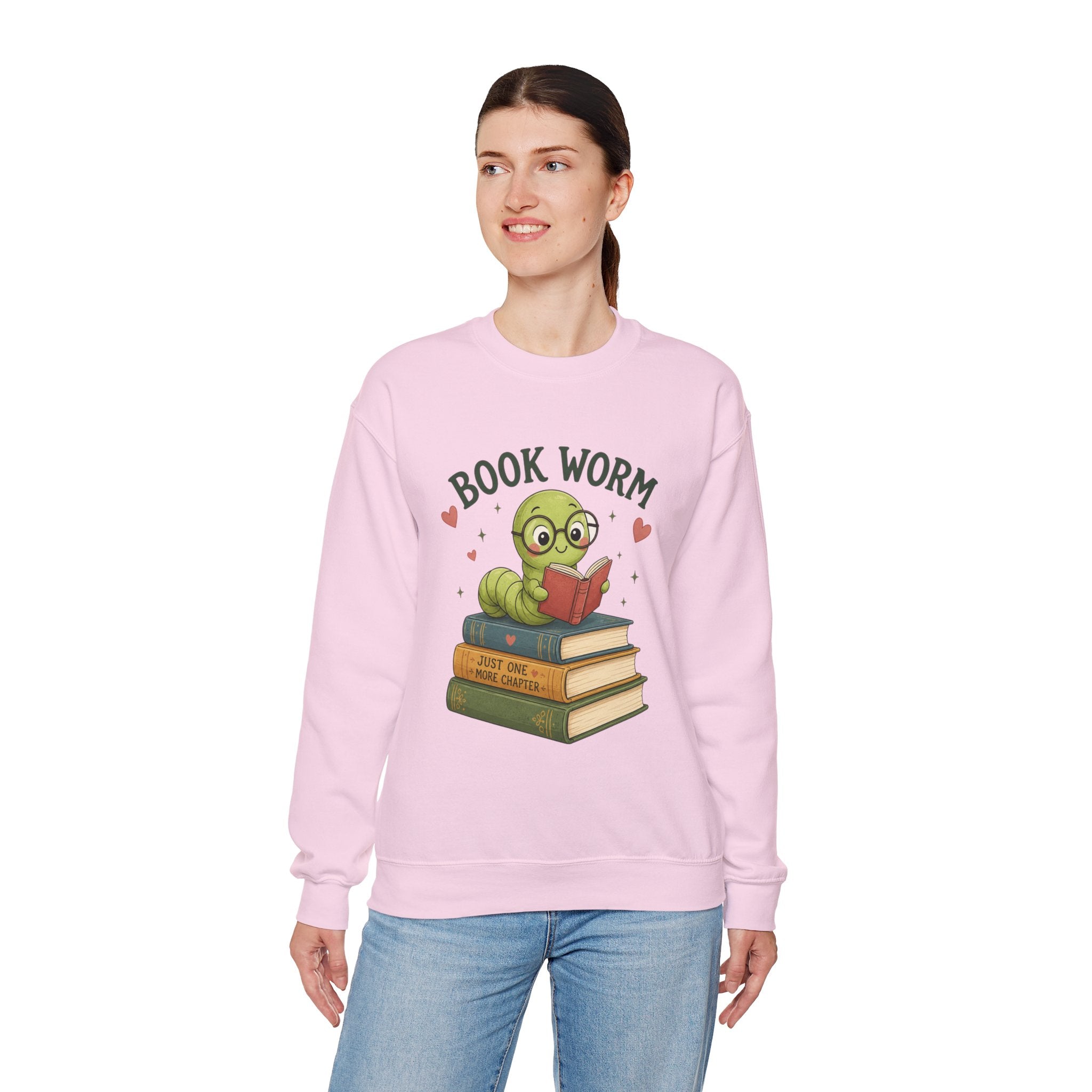 Book Worm Sweatshirt — Cute Reading Lover Crewneck