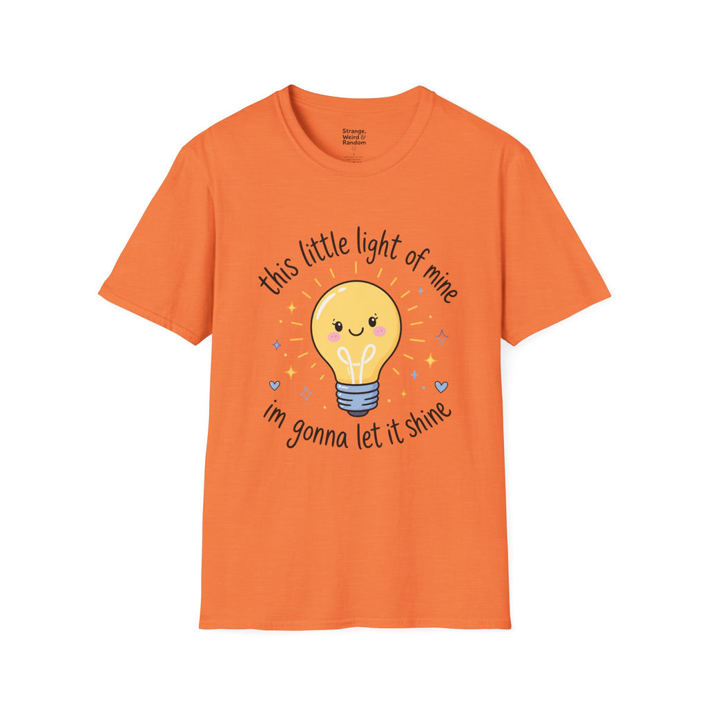 T-Shirt — "This Little Light of Mine" Cute Smiling Lightbulb Inspirational Tee