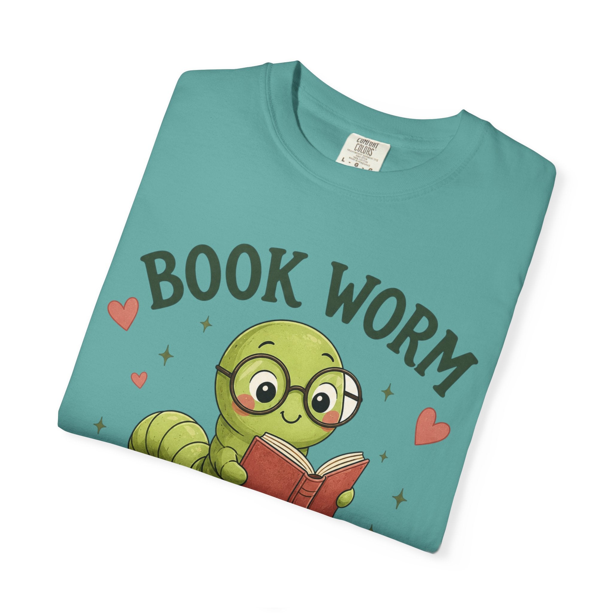 Book Worm T-Shirt – Cute Reading Worm Graphic Tee ("Just One More Chapter")