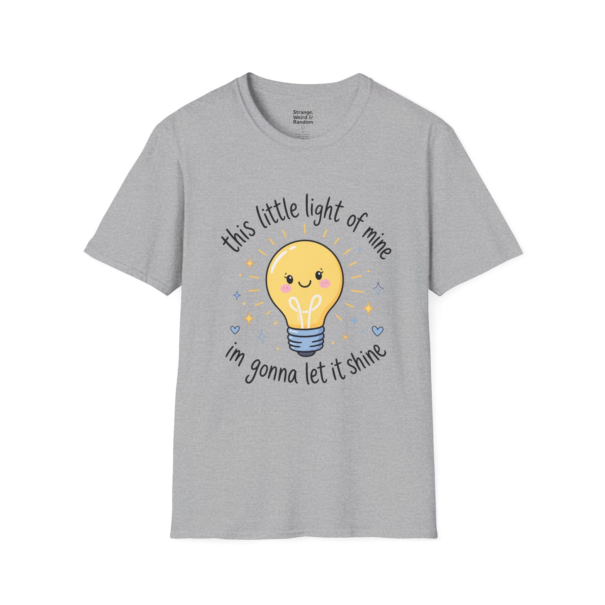 T-Shirt — "This Little Light of Mine" Cute Smiling Lightbulb Inspirational Tee