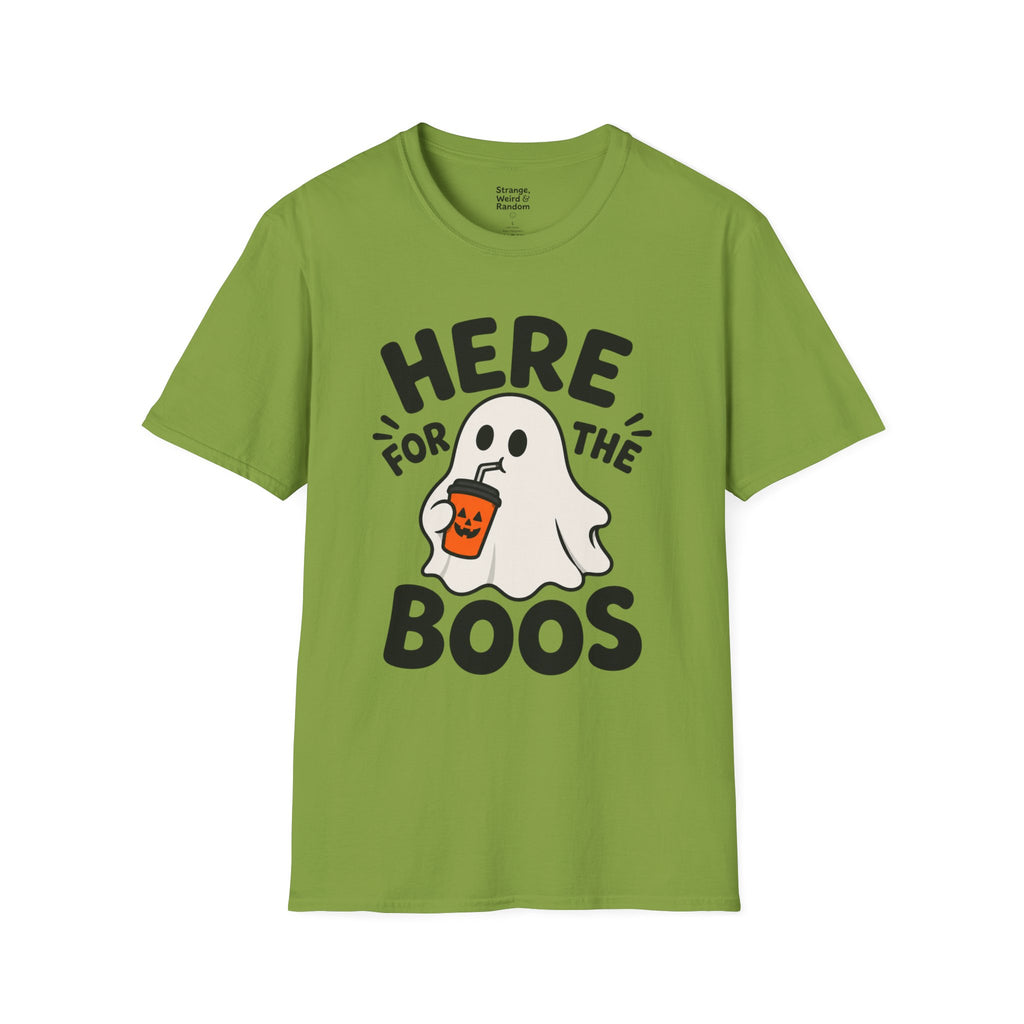 Here for the Boos T-Shirt | Halloween Ghost Graphic Tee