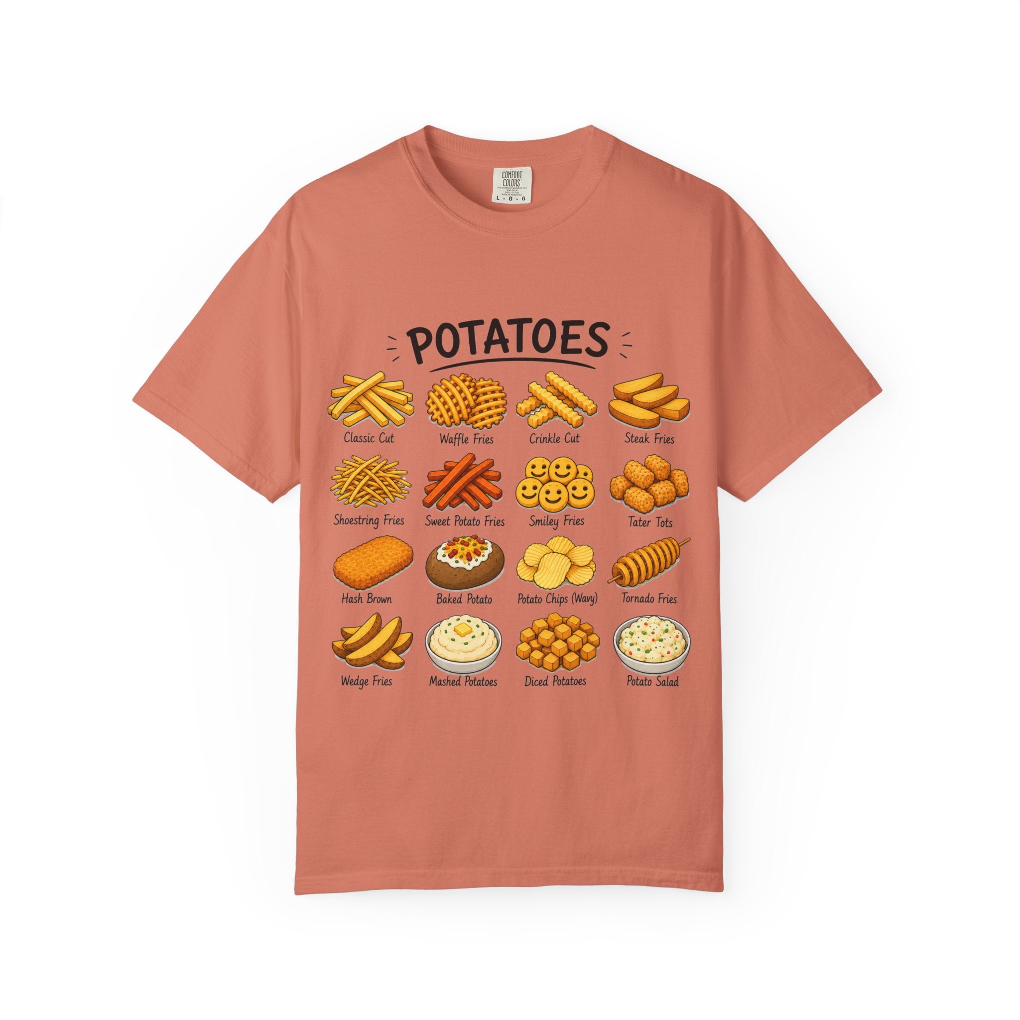 Potato Varieties T-Shirt — Cute Illustrated 'Potatoes' Chart Tee
