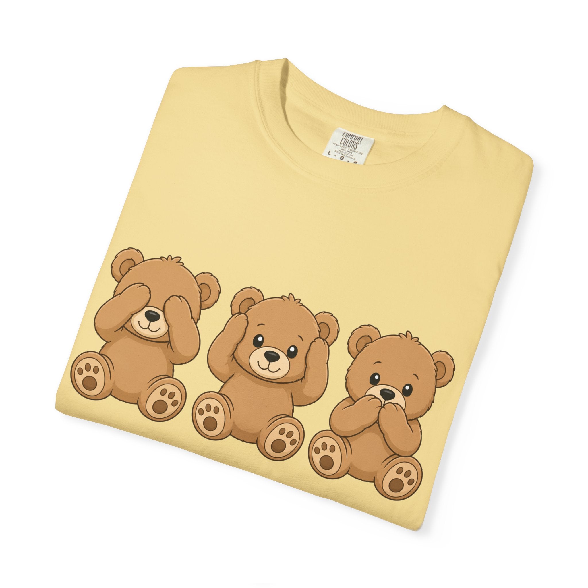 See No Evil Bears T‑Shirt — Cute Three Teddy Design, Cute Animal Tee for Kids & Adults