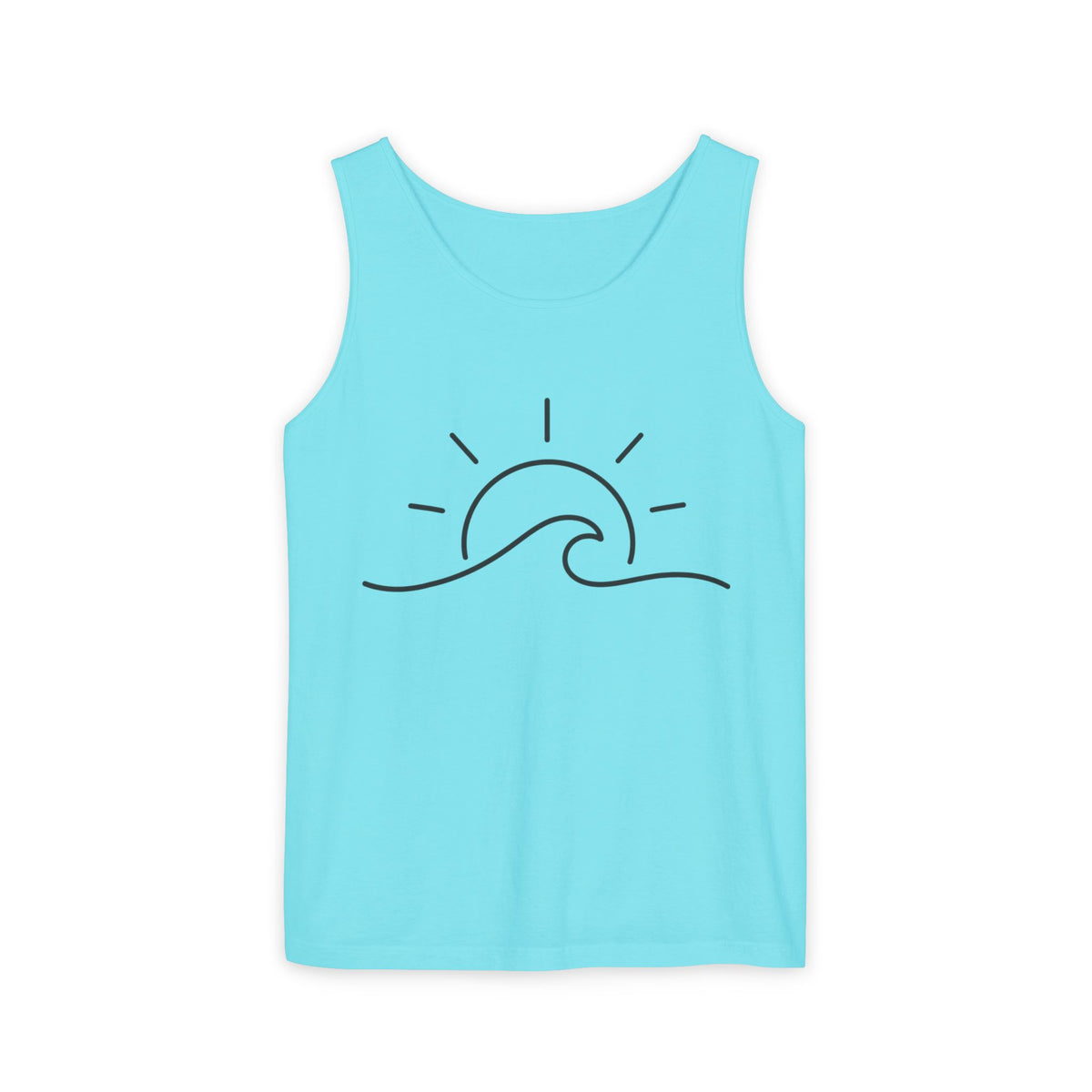 Sunrise Wave Tank Top — Minimal Beach Graphic