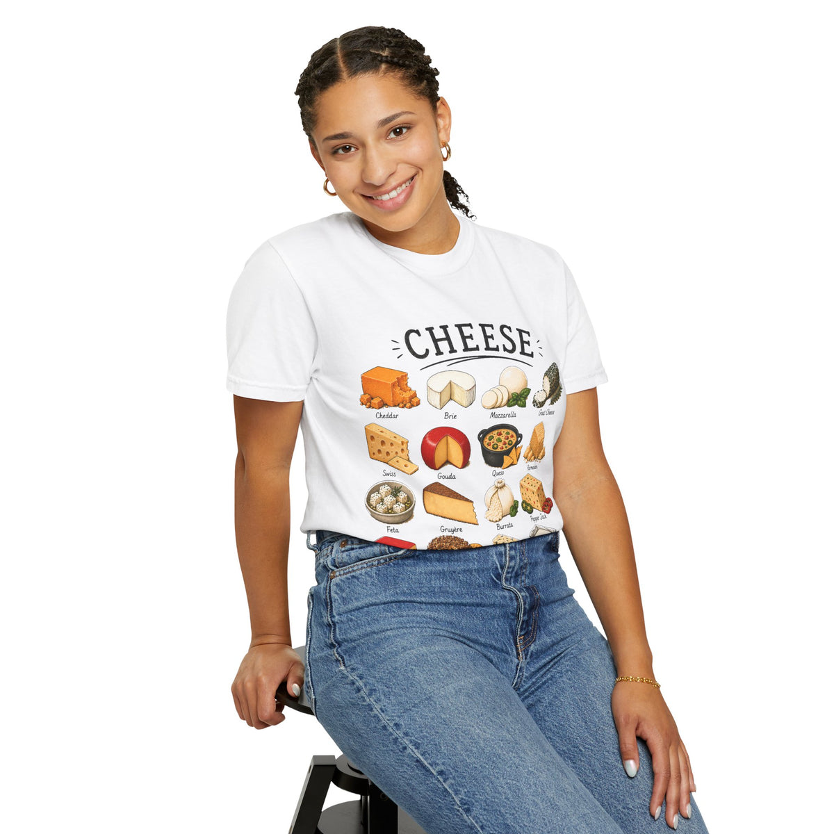Cheese Types Illustrated T-Shirt — Vintage Cheese Chart Tee
