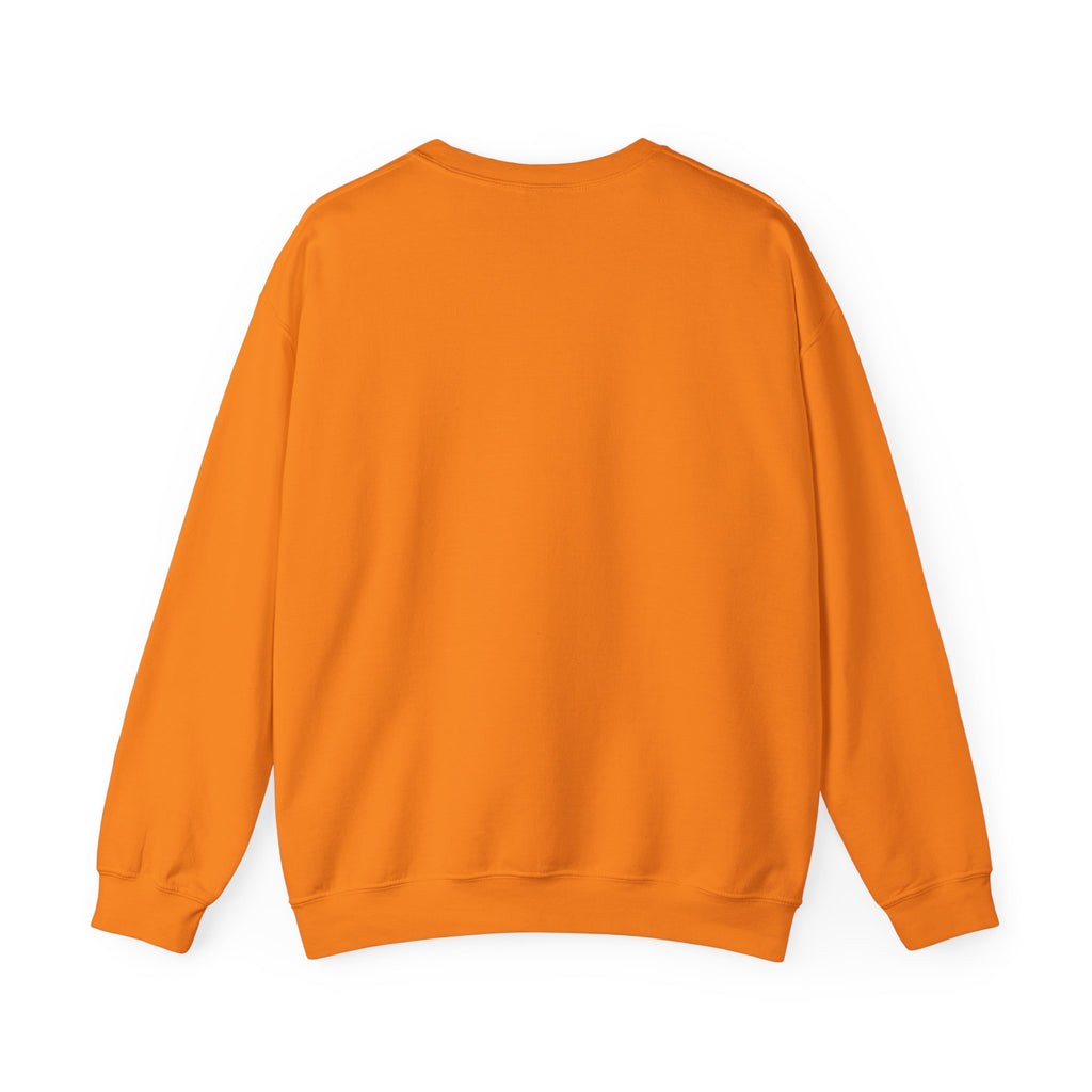 Jack-o'-Lantern Pumpkin Crewneck Sweatshirt — Halloween Orange Pullover