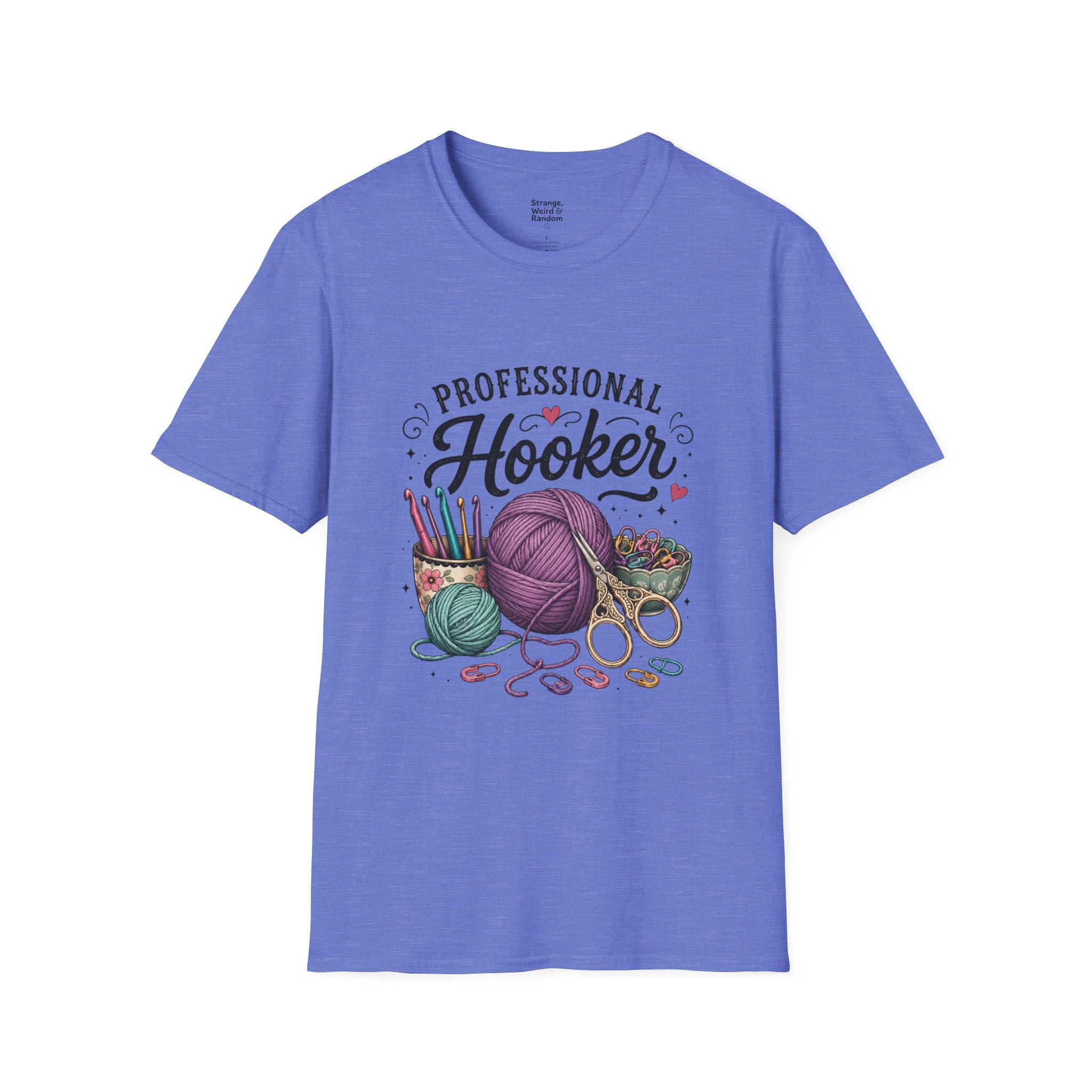 Professional Hooker Crochet Yarn T-Shirt | Knitting Hooks, Ball of Yarn