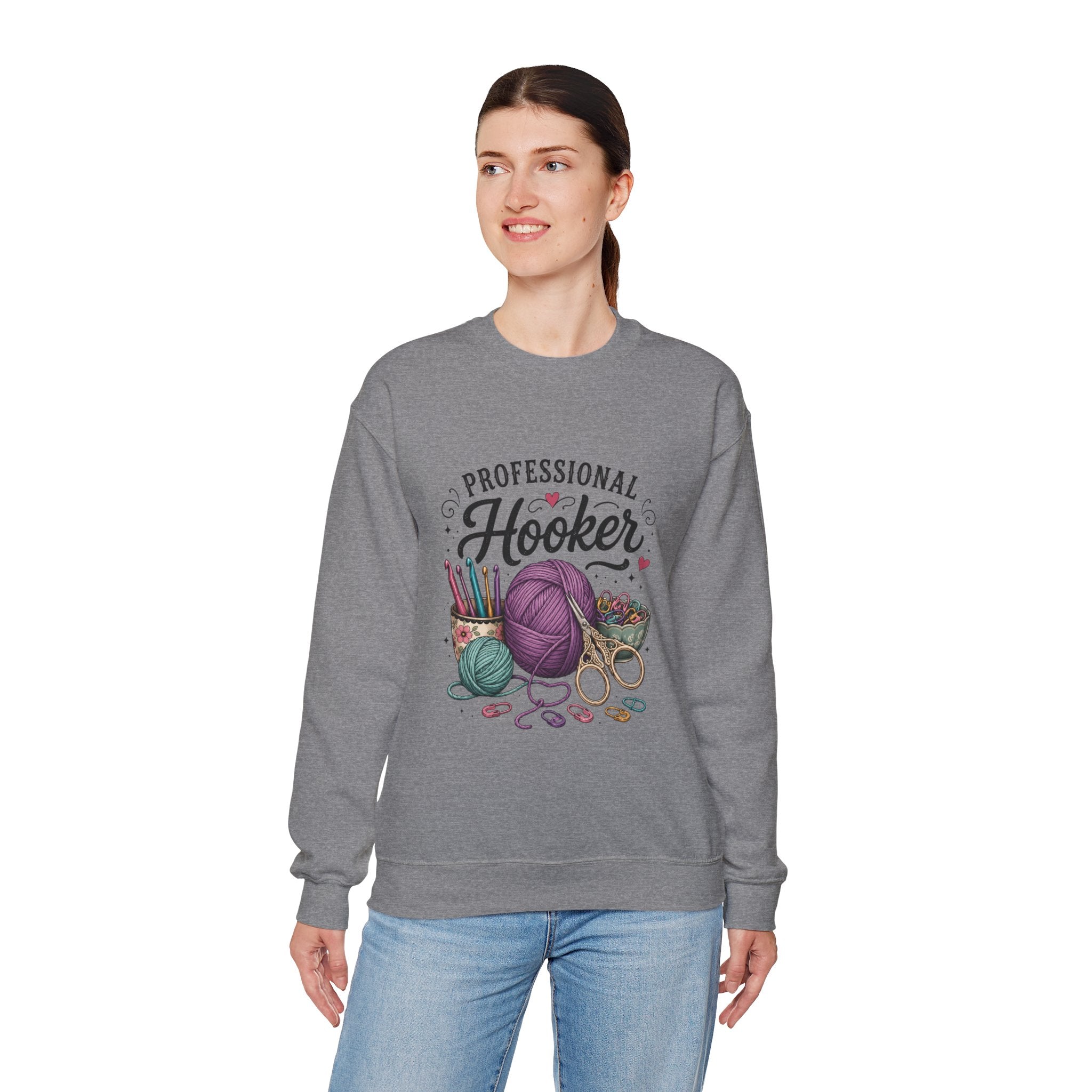 Professional Hooker Crochet  yarn crewneck sweatshirt | crochet hooks, yarn art