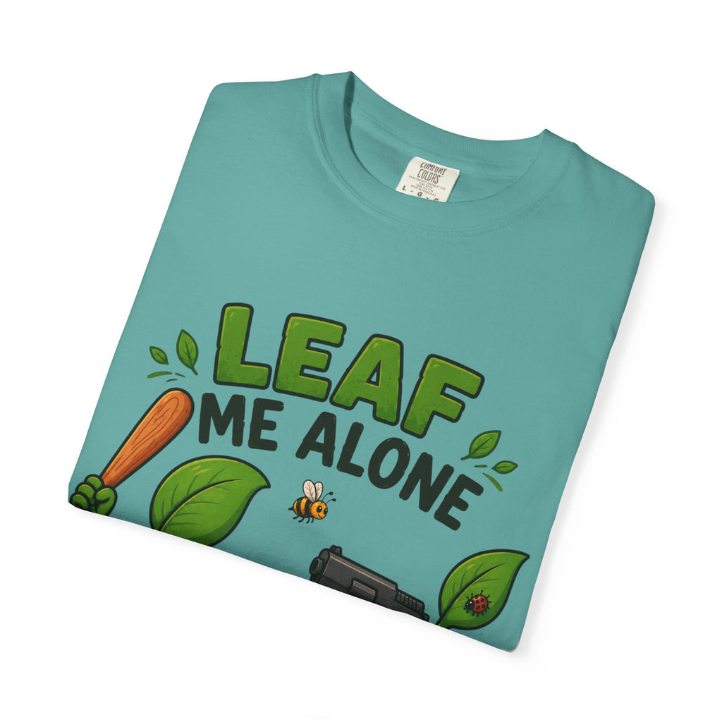Leaf Me Alone T-Shirt — Funny Plant Pun Tee with Cute Potted Plants