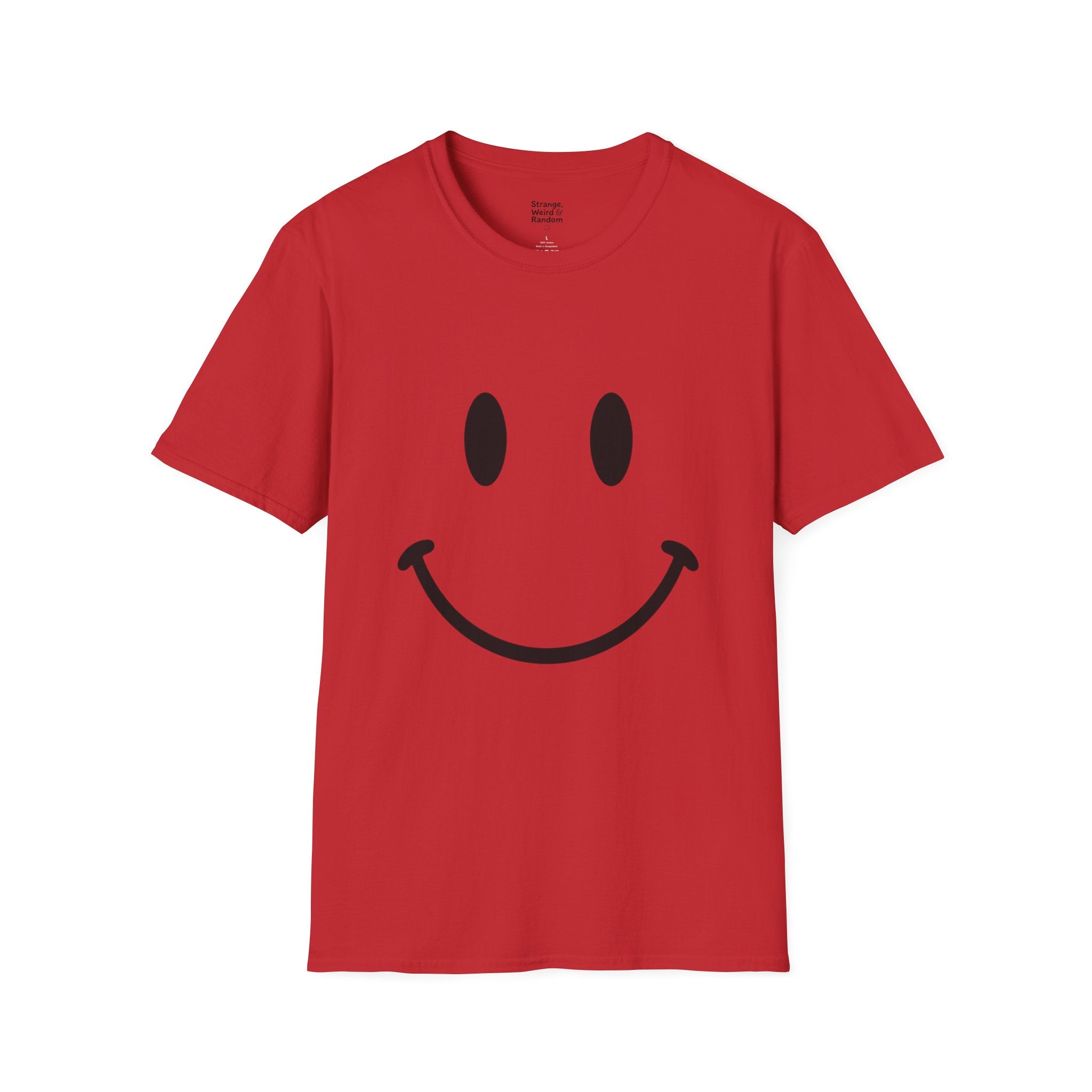 Large Black Smiley Face T-Shirt | Orange Graphic Tee