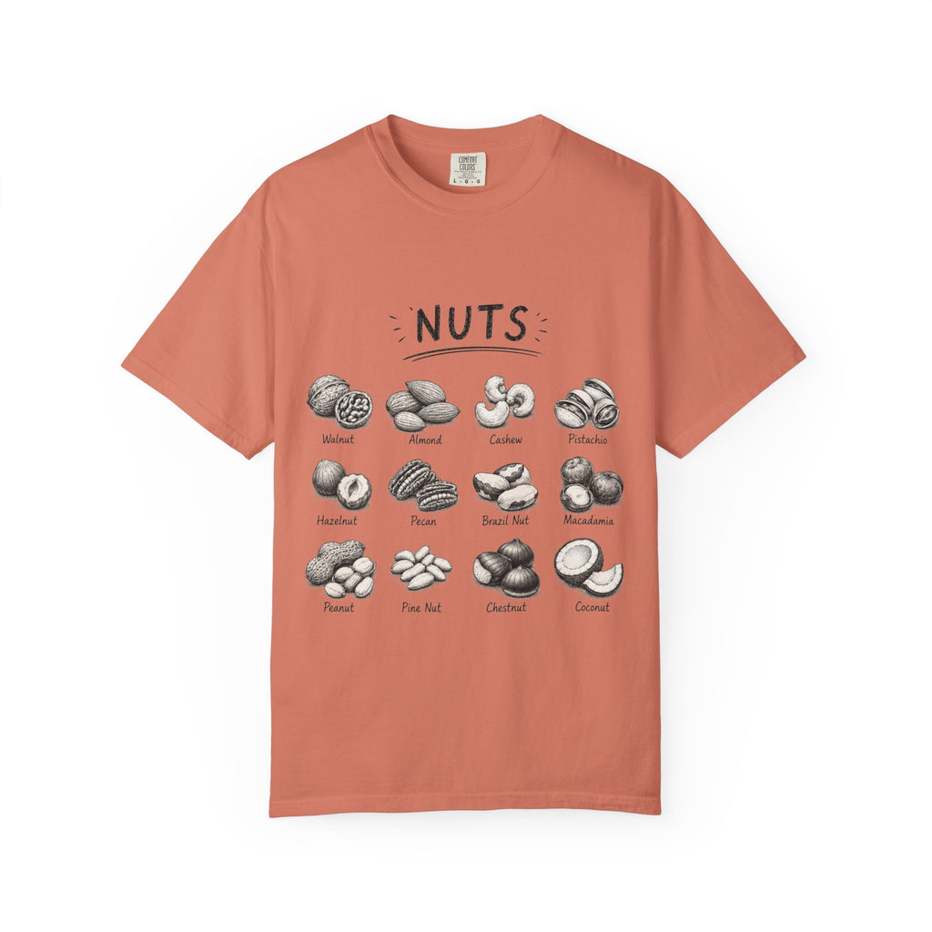 Nuts Illustrated T-Shirt — Vintage Botanical Nut Chart Tee