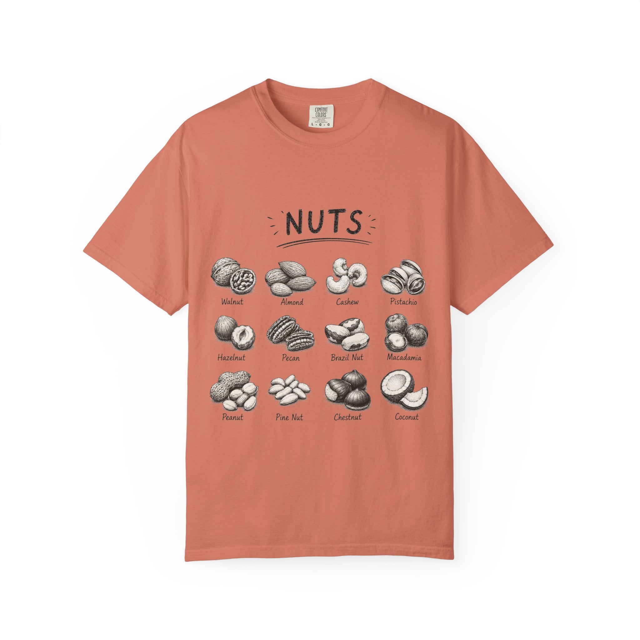 Nuts Illustrated T-Shirt — Vintage Botanical Nut Chart Tee