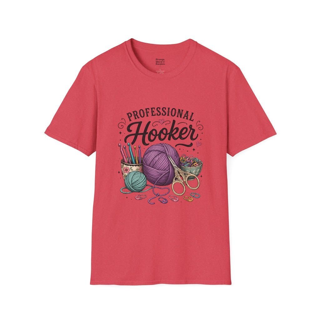Professional Hooker Crochet Yarn T-Shirt | Knitting Hooks, Ball of Yarn
