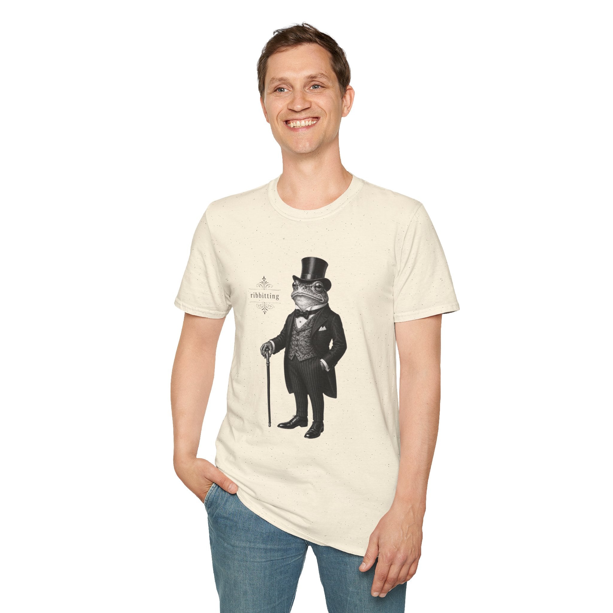 Dapper Frog Gentleman ribbitting T-Shirt | Vintage Victorian Top Hat