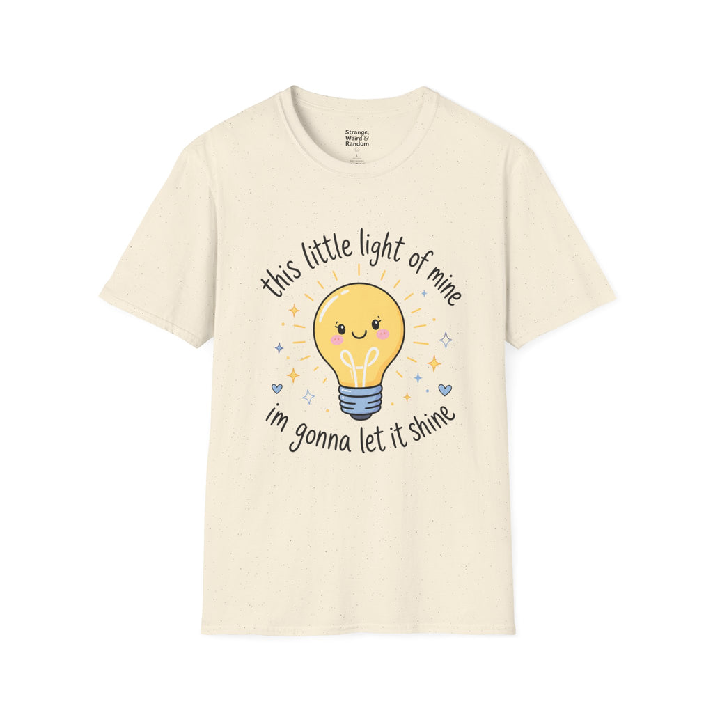 T-Shirt — "This Little Light of Mine" Cute Smiling Lightbulb Inspirational Tee