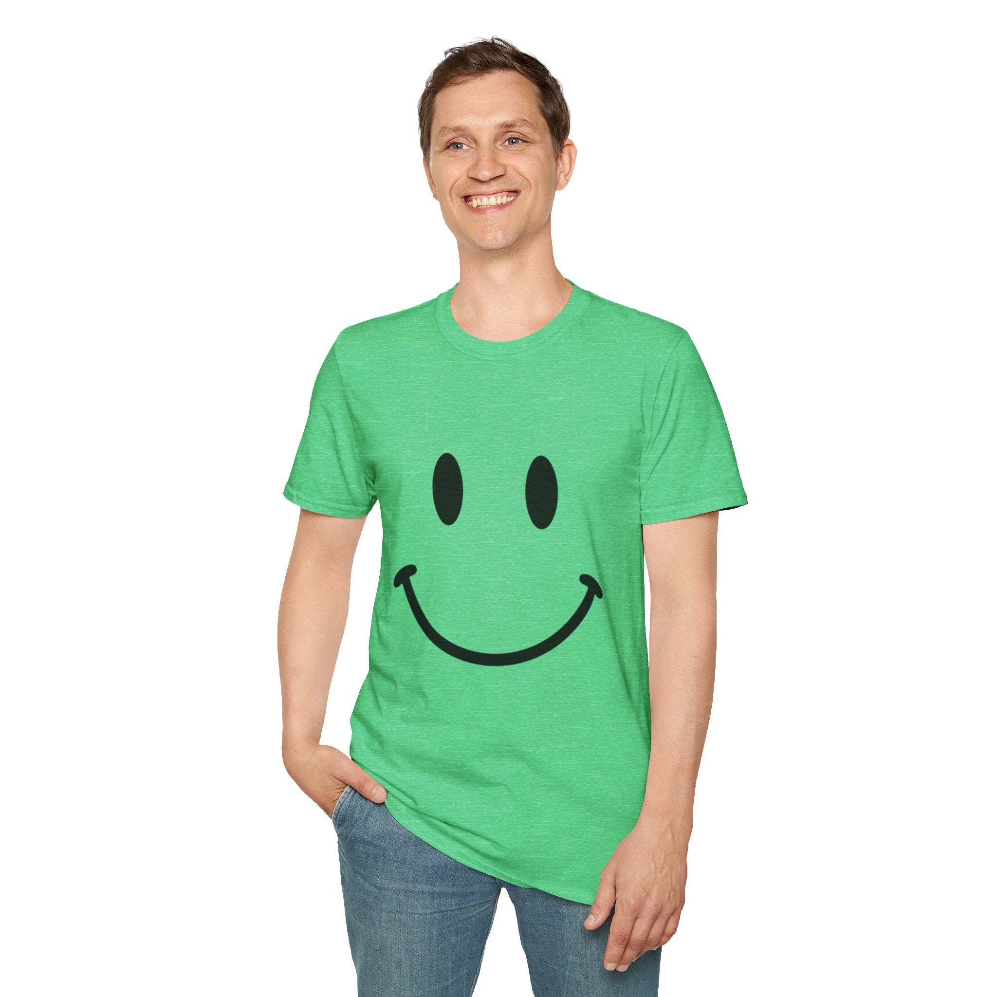 Large Black Smiley Face T-Shirt | Orange Graphic Tee