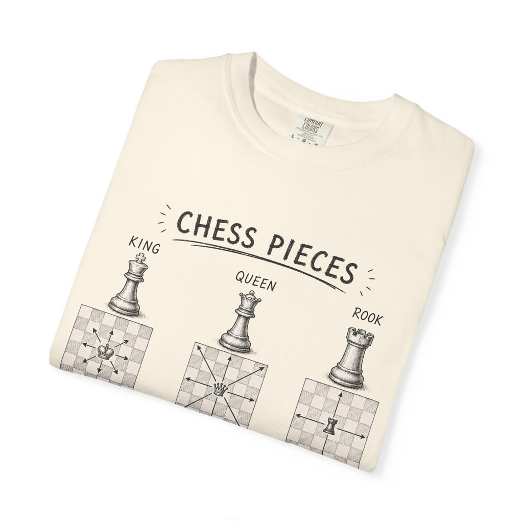 Chess Pieces Illustrated T-Shirt — Vintage Diagram Tee for Players & Fans