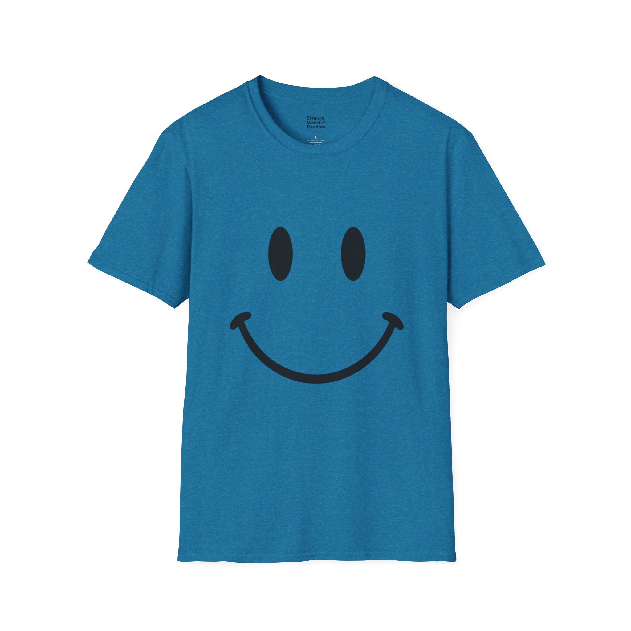 Large Black Smiley Face T-Shirt | Orange Graphic Tee