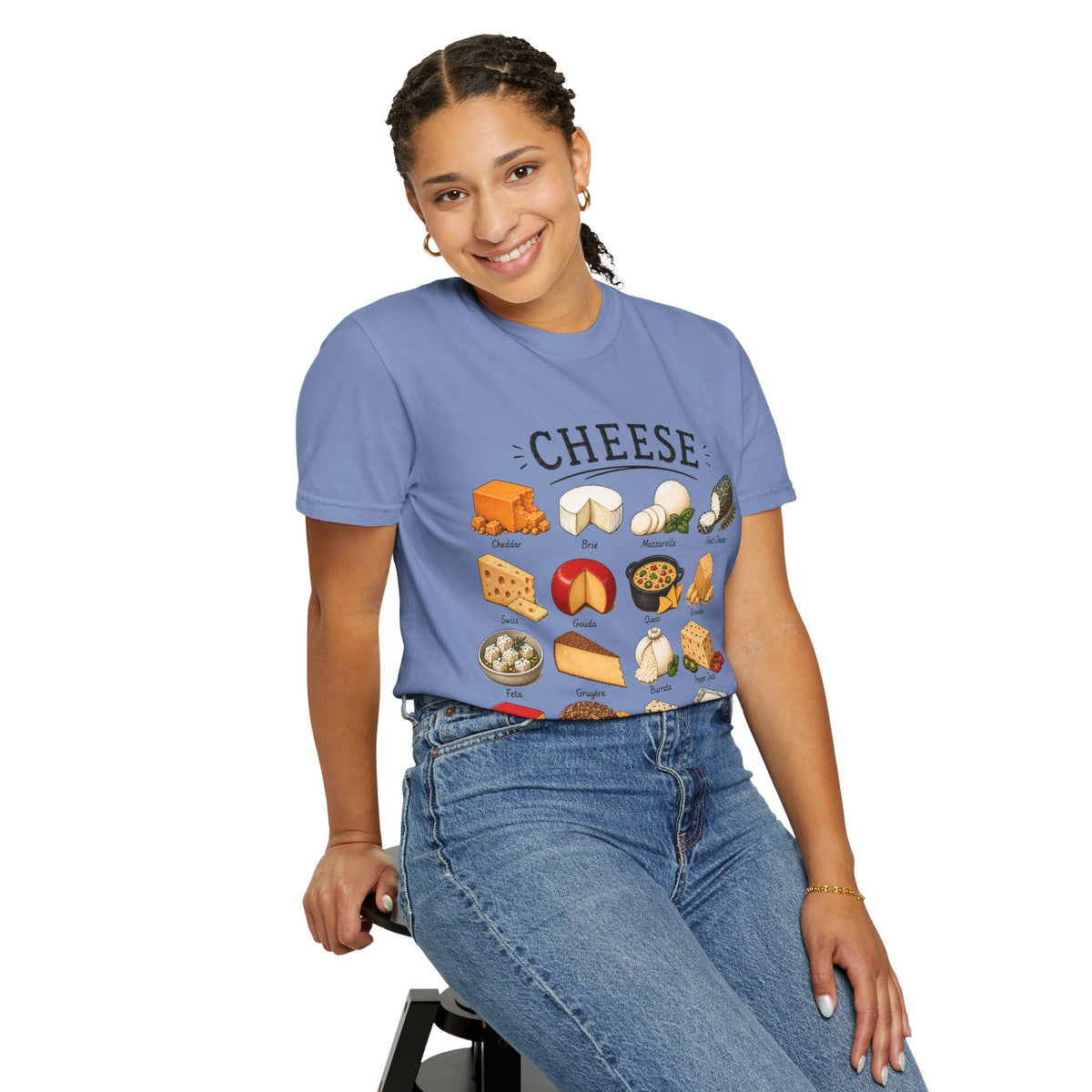 Cheese Types Illustrated T-Shirt — Vintage Cheese Chart Tee