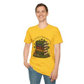 Book Lover T-Shirt — "I've Lived A Thousand Lives" Vintage Stack of Books Design