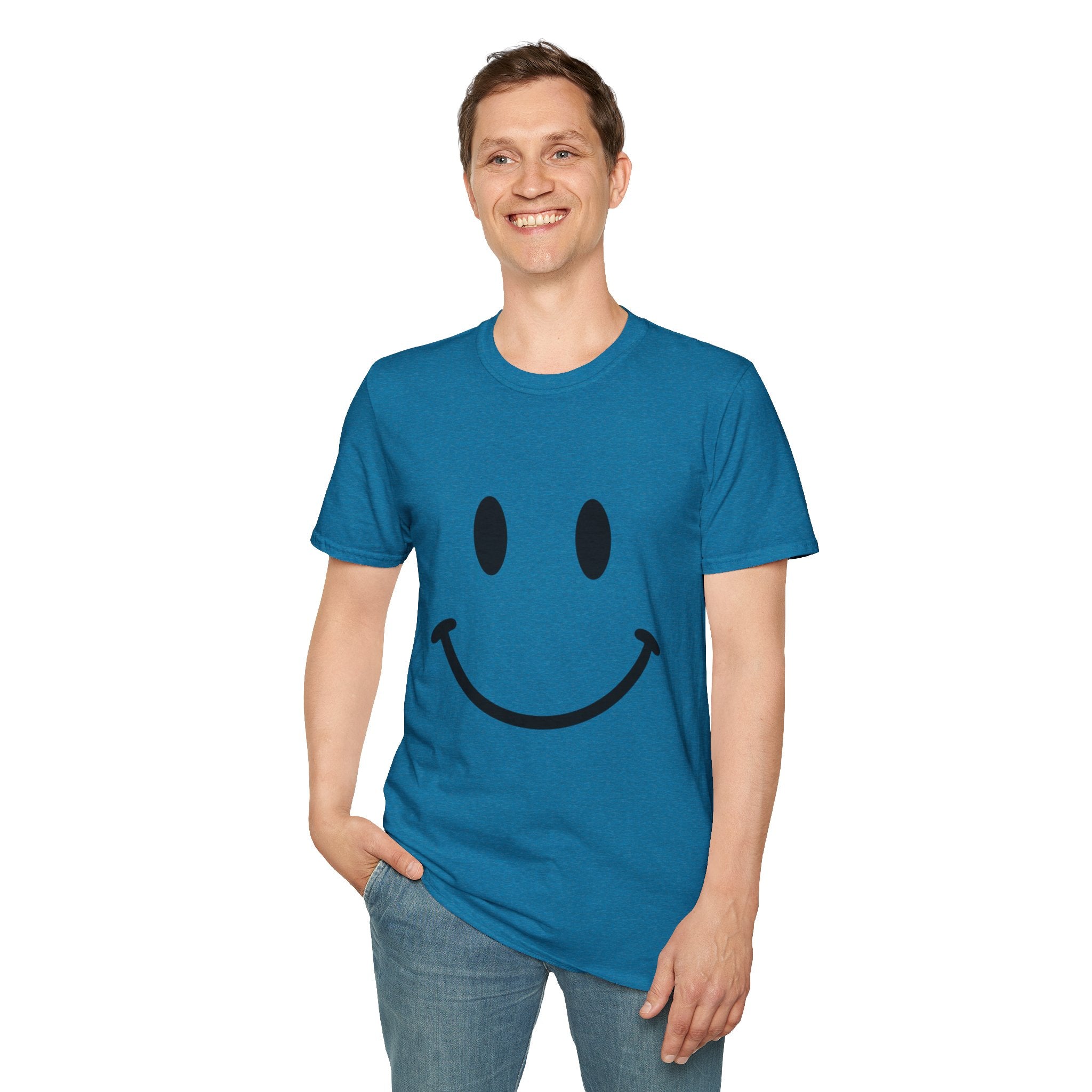 Large Black Smiley Face T-Shirt | Orange Graphic Tee