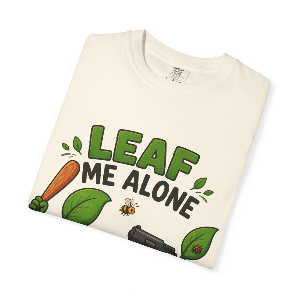Leaf Me Alone T-Shirt — Funny Plant Pun Tee with Cute Potted Plants