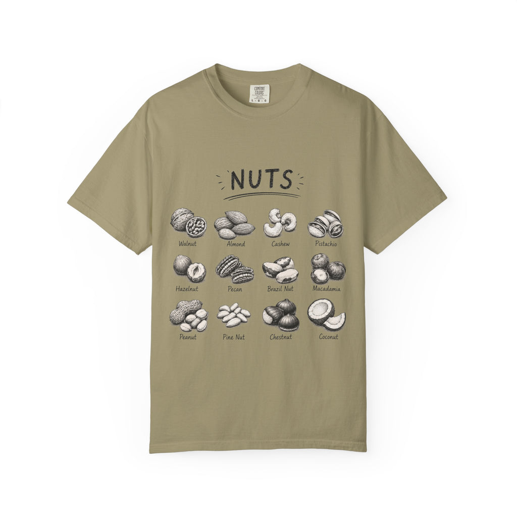 Nuts Illustrated T-Shirt — Vintage Botanical Nut Chart Tee