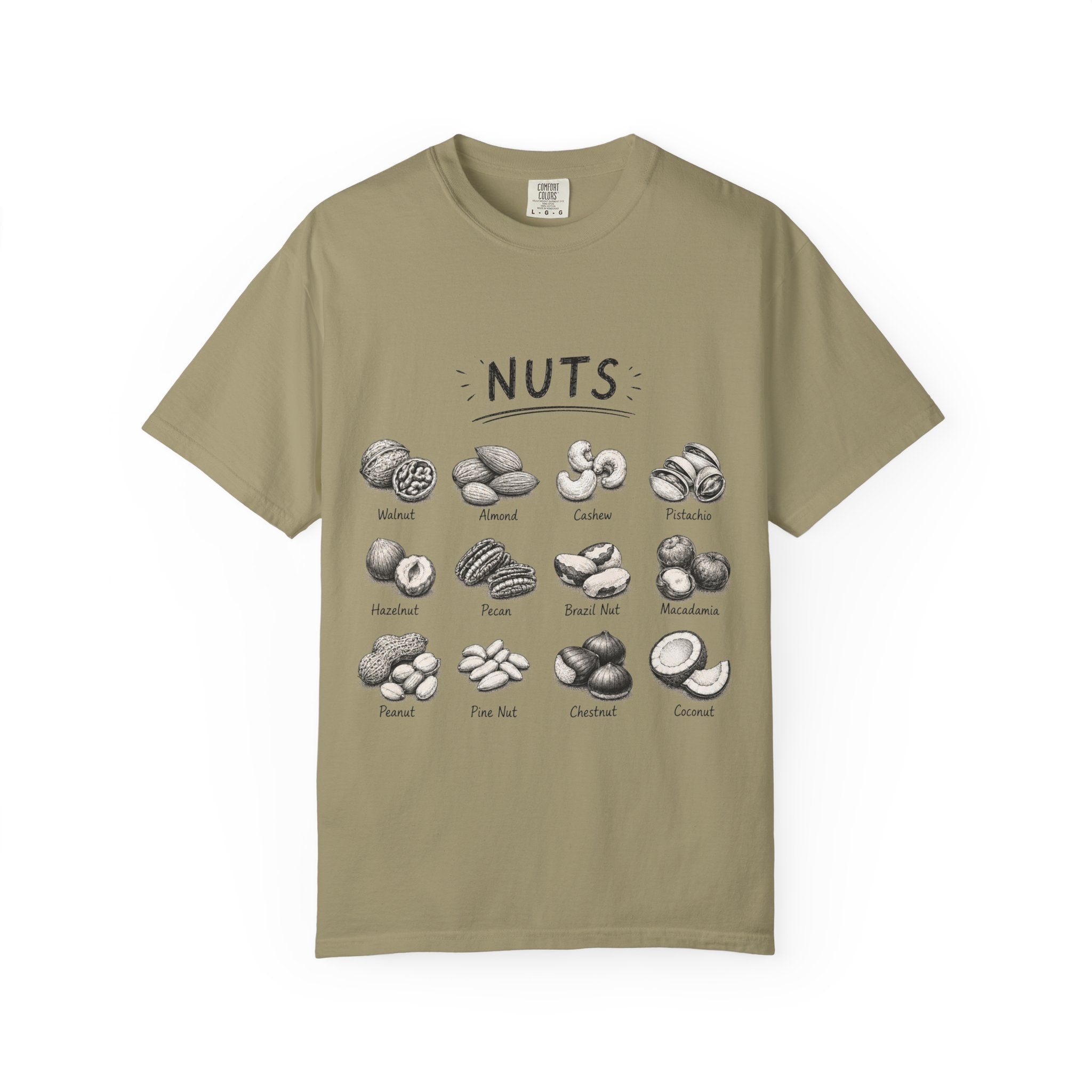 Nuts Illustrated T-Shirt — Vintage Botanical Nut Chart Tee