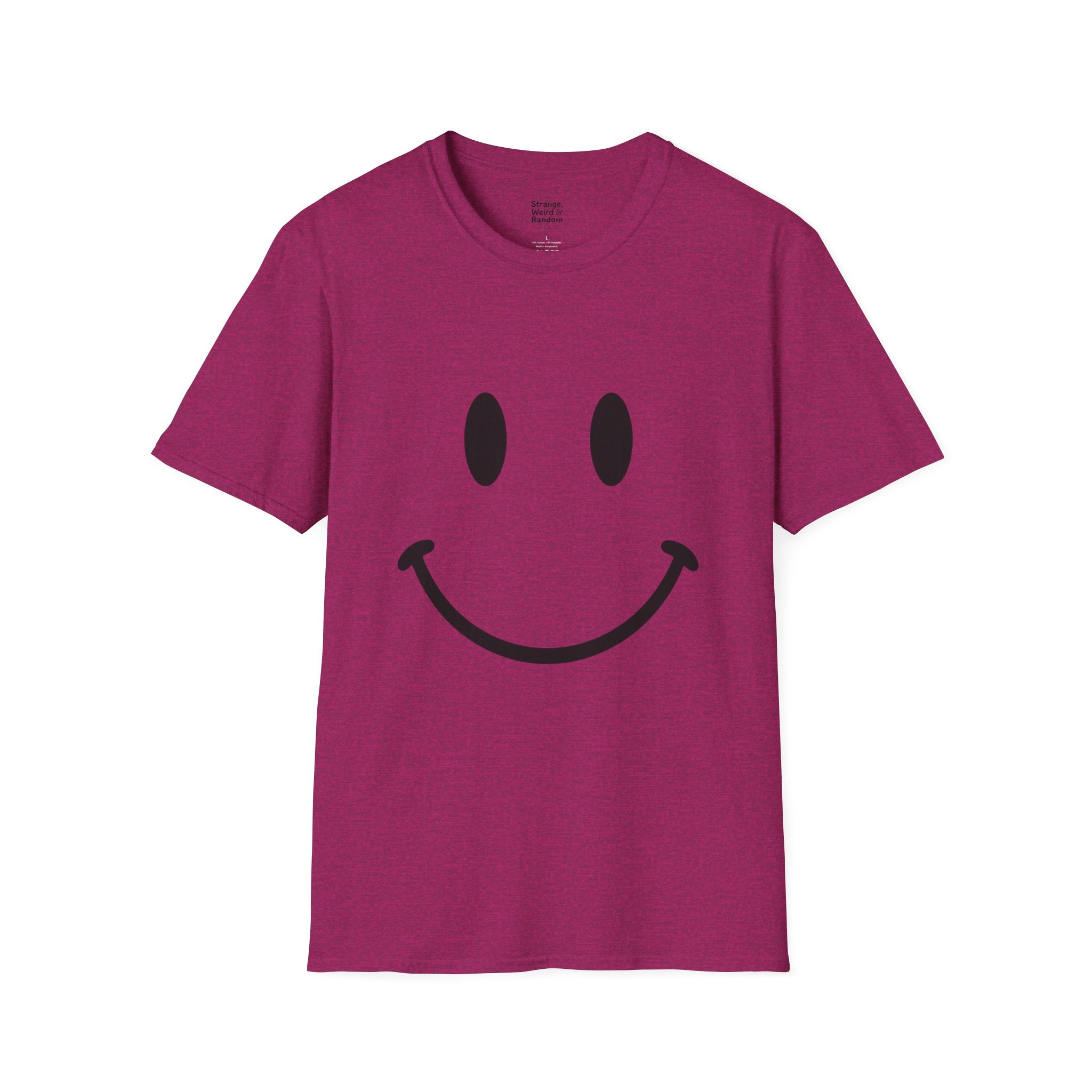 Large Black Smiley Face T-Shirt | Orange Graphic Tee