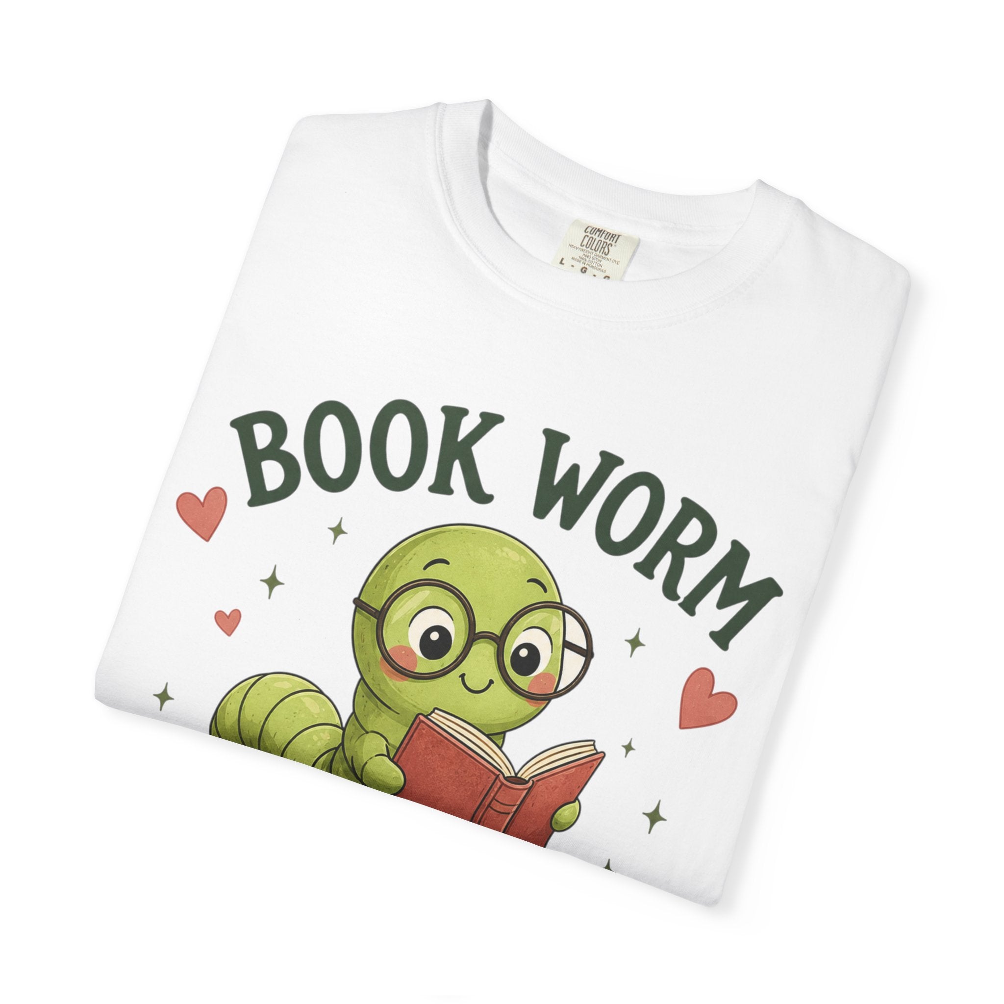 Book Worm T-Shirt – Cute Reading Worm Graphic Tee ("Just One More Chapter")
