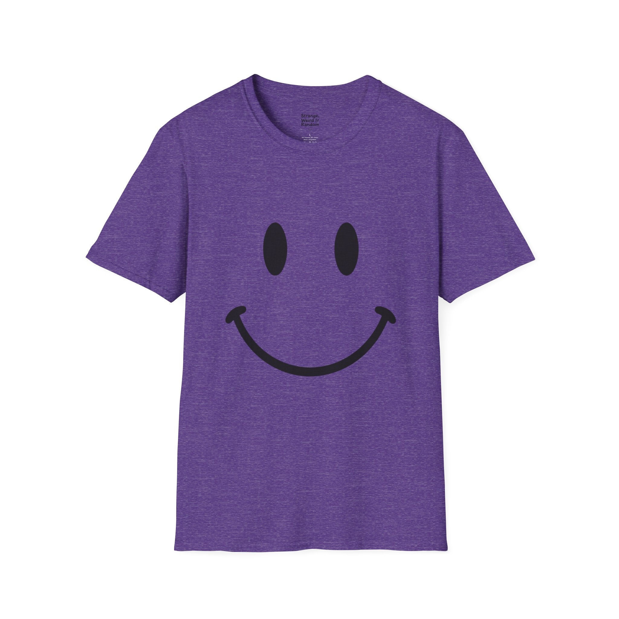 Large Black Smiley Face T-Shirt | Orange Graphic Tee