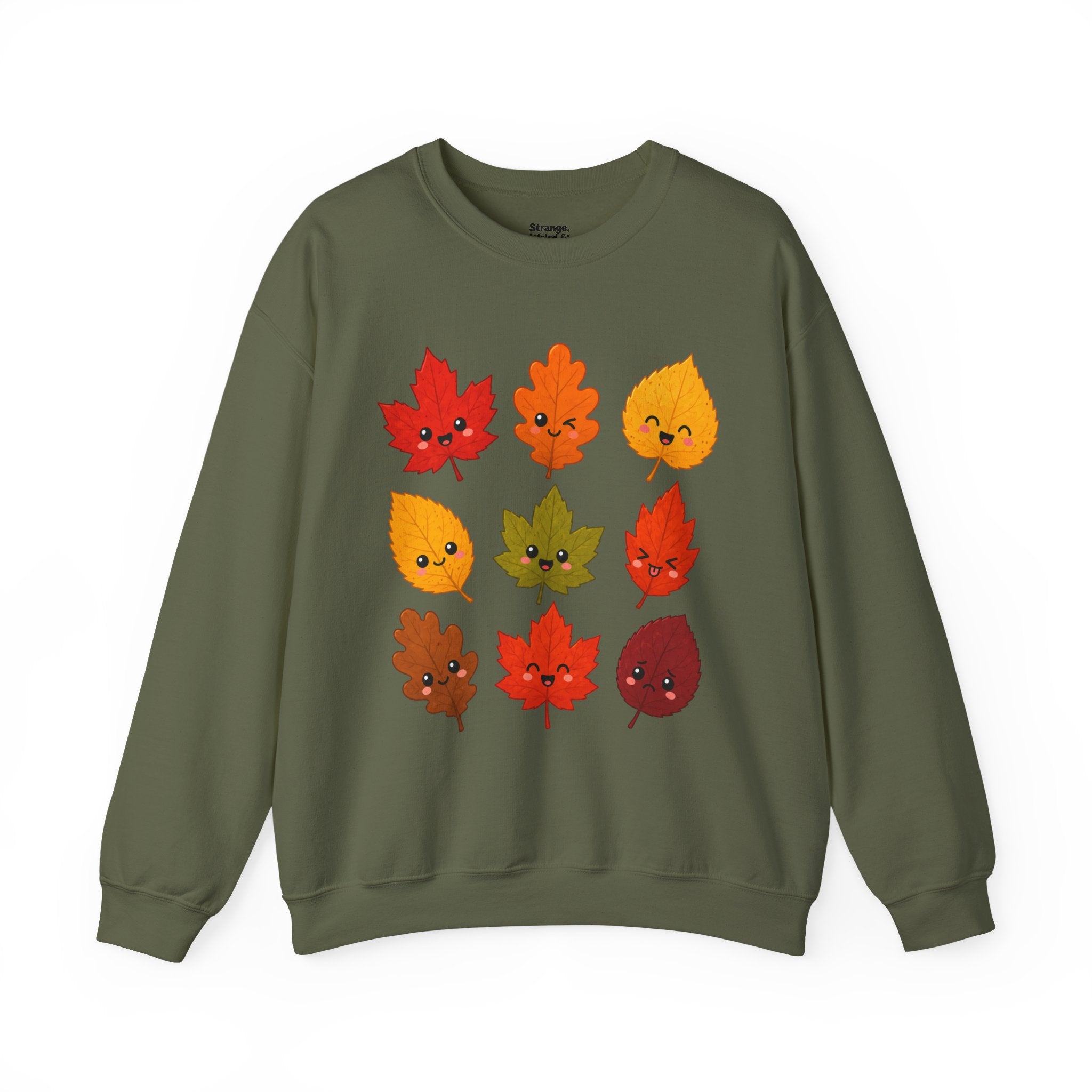 Autumn Leaves Crewneck Sweatshirt — Cute Kawaii Fall Leaf Design