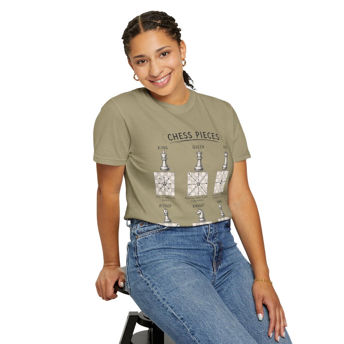 Chess Pieces Illustrated T-Shirt — Vintage Diagram Tee for Players & Fans