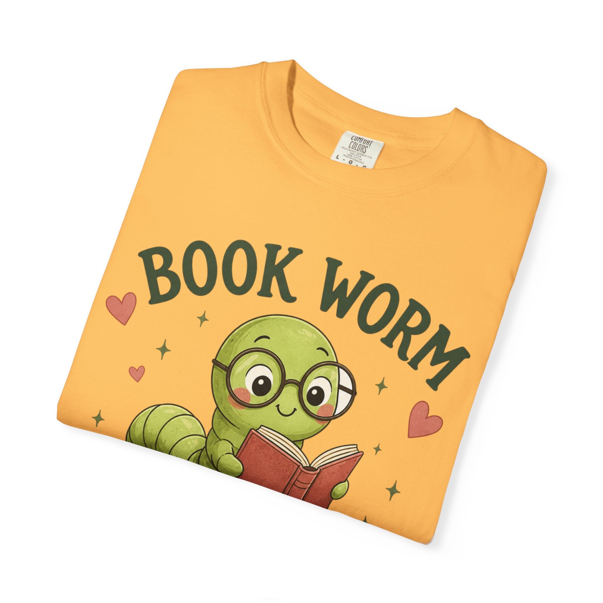 Book Worm T-Shirt – Cute Reading Worm Graphic Tee ("Just One More Chapter")