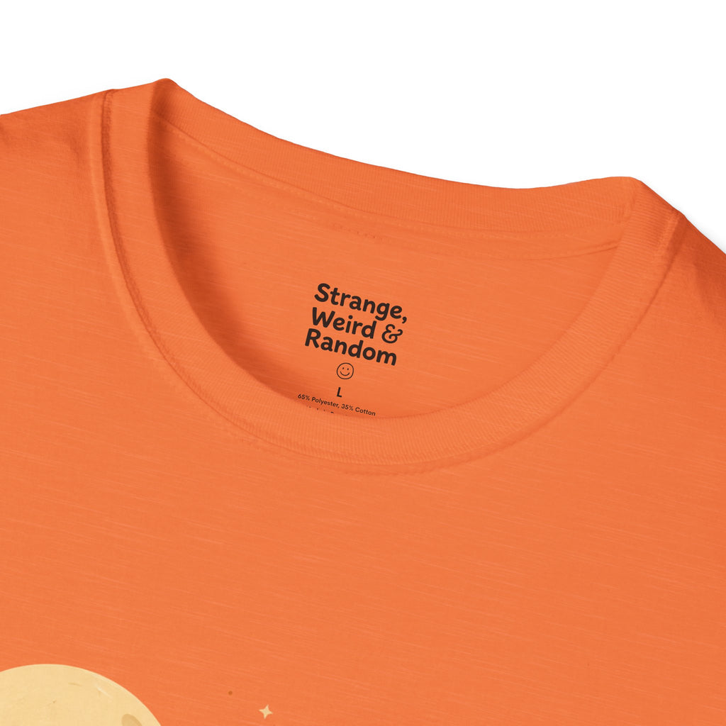 Cute Halloween Pumpkin Tee — Ghost, Moon & Black Cat Graphic T-Shirt