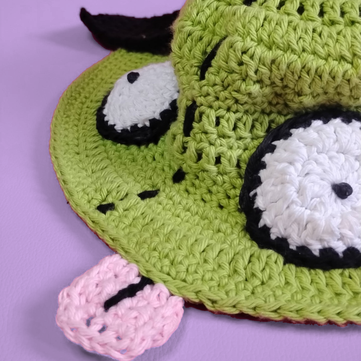 Green Monster Crochet Bucket Hat