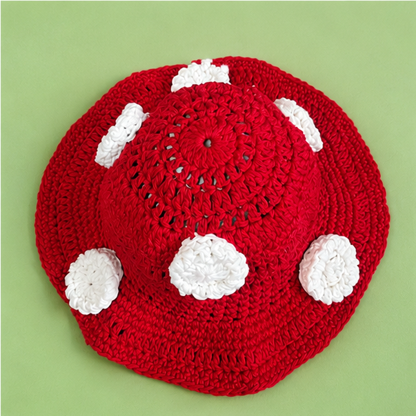 Mushroom Cotton Bucket Hat – Original Design, One Size Fits Most and Cute