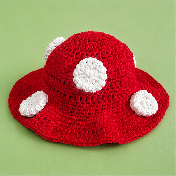 Mushroom Cotton Bucket Hat – Original Design, One Size Fits Most and Cute